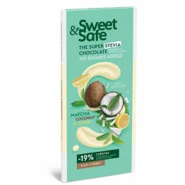 Czekolada Biała Matcha, Kokos i Cytryna 90 g - Sweet&Safe