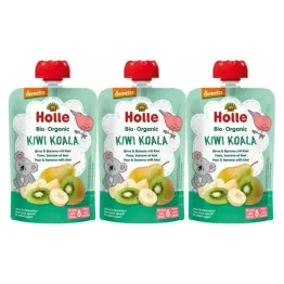 3 x Mus Owocowy Kiwi Koala (Gruszka, Banan, Kiwi) Bez Dodatku Cukru Bio Demeter 100 g - Holle