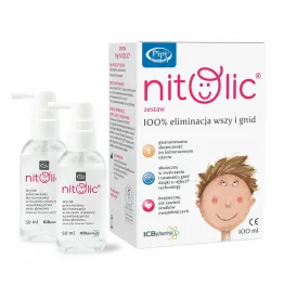 Pipi Nitolic - Zestaw Eliminacja Wszy i Gnid 100 ml plus Grzebień - ICB Pharma
